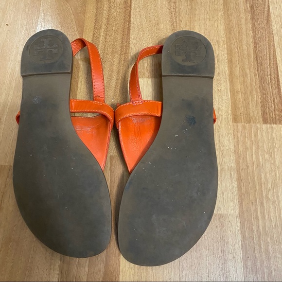 Tory Burch Orange Leather Sandals - Picture 15 of 16